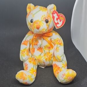 Ty Orange and Yellow Stuffed Animal Bear - Shasta